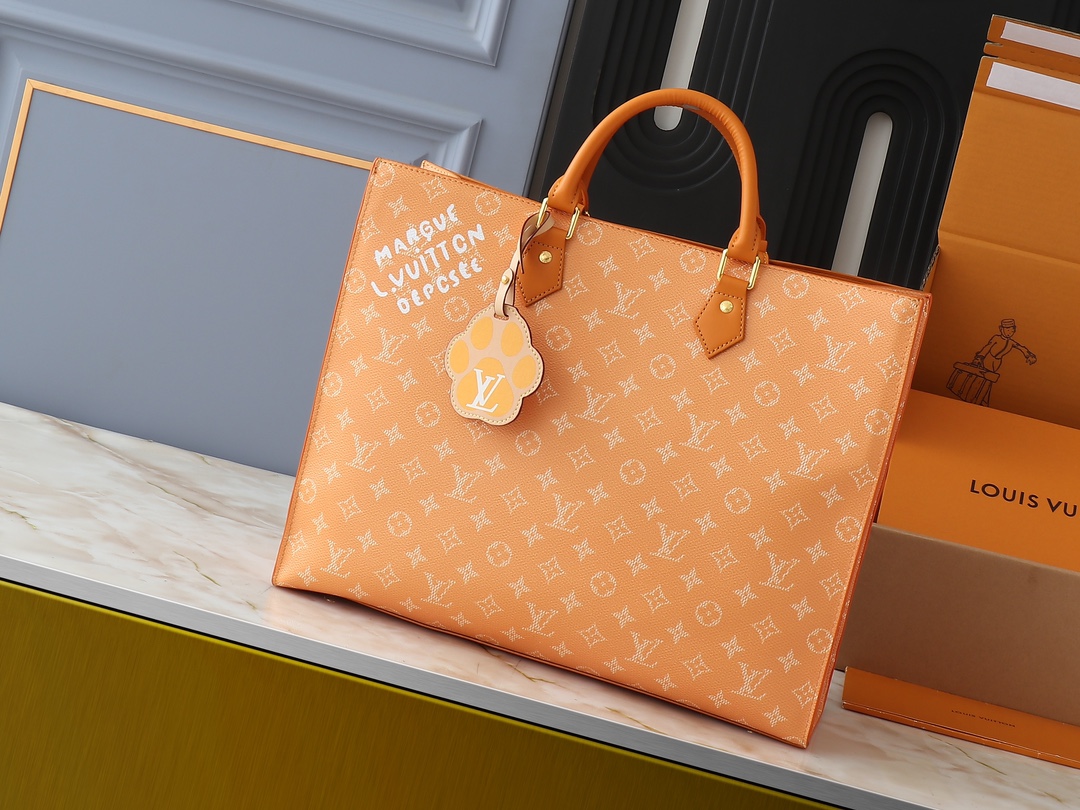 LV Classic Handbag Monogram Canvas Model M23756 Embossed Logo Luxury